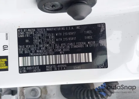 2023 Toyota Corolla Cross L from USA, damaged, VIN 7MUAAAAG5PV071937